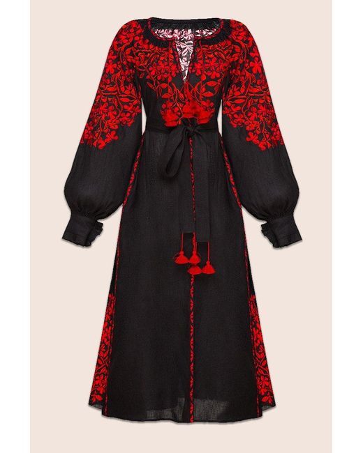 red n black gown