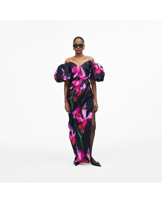 Marc Jacobs Pink Future Floral Strapless Gown Dress
