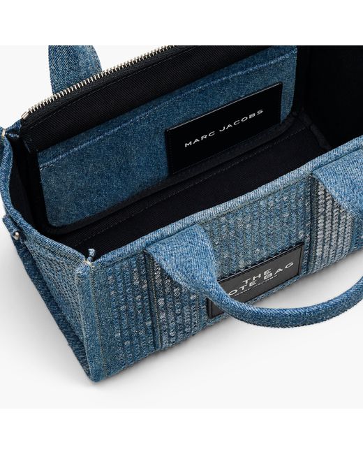 Marc Jacobs Blue The Crystal Denim Small Tote Bag