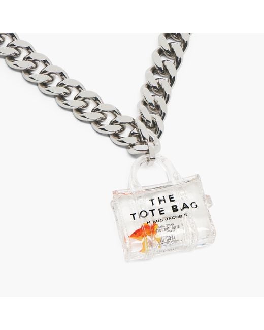 Marc Jacobs Metallic The Tote Bag Goldfish Necklace