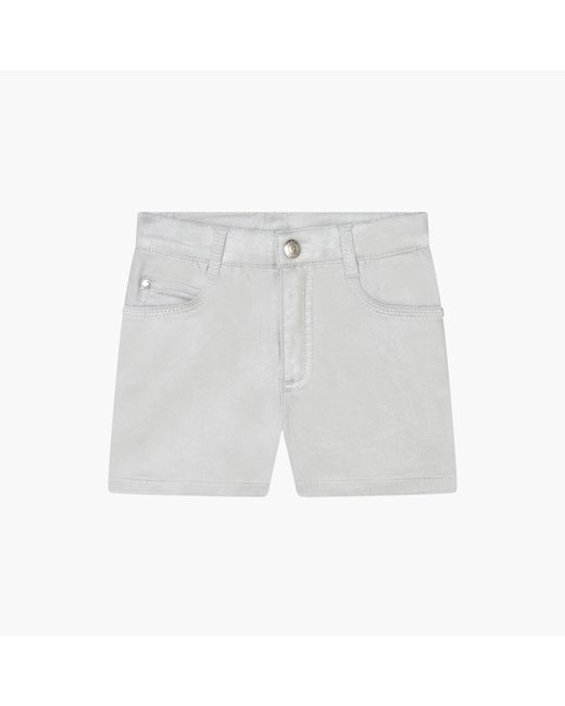 Marc Jacobs White The Metallic Denim Shorts