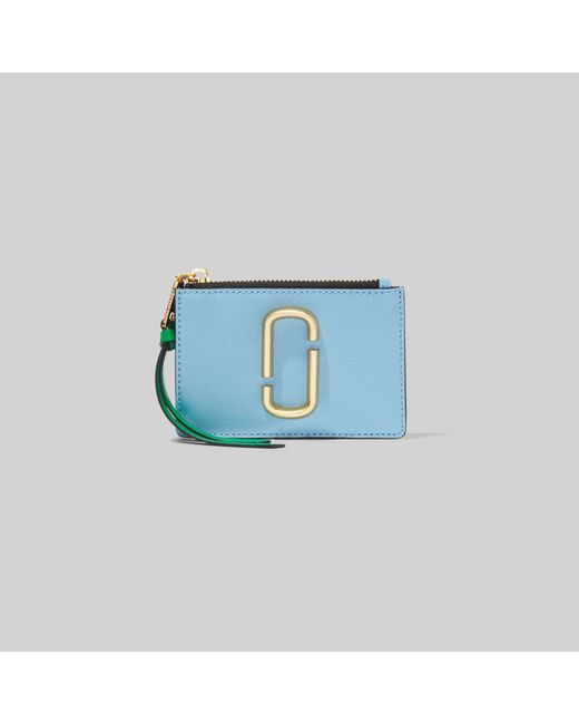Marc Jacobs Snapshot Top Zip Multi Wallet In Blue Leather | Lyst