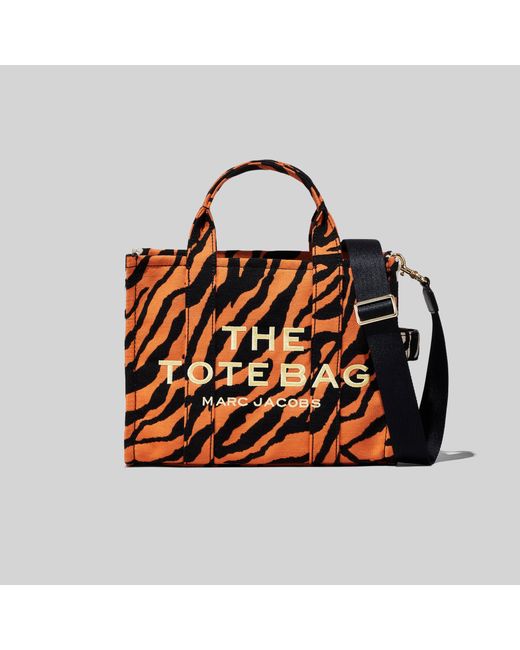 Marc Jacobs Orange The Tiger Stripe Small Tote Bag
