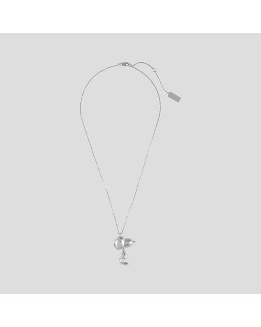Marc Jacobs Metallic Silver Peanuts Edition The Snoopy Necklace