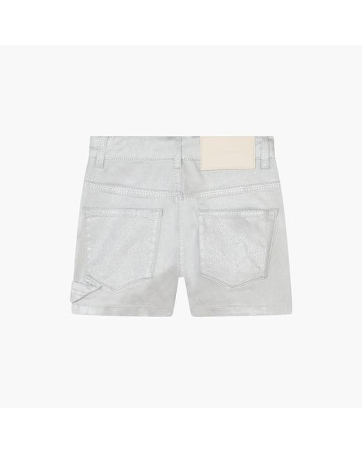 Marc Jacobs White The Metallic Denim Shorts