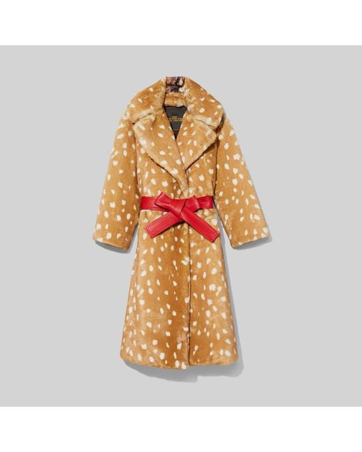 Marc Jacobs Multicolor Brown Faux-fur Deer Coat