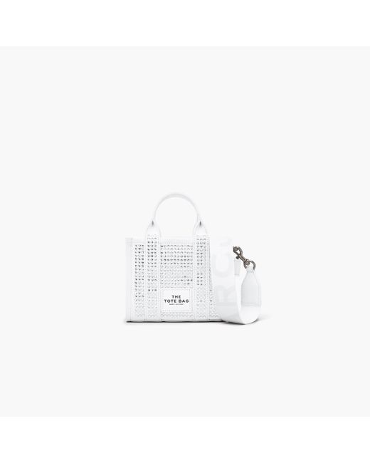 Marc Jacobs The Crystal Canvas Mini Tote Bag in White | Lyst