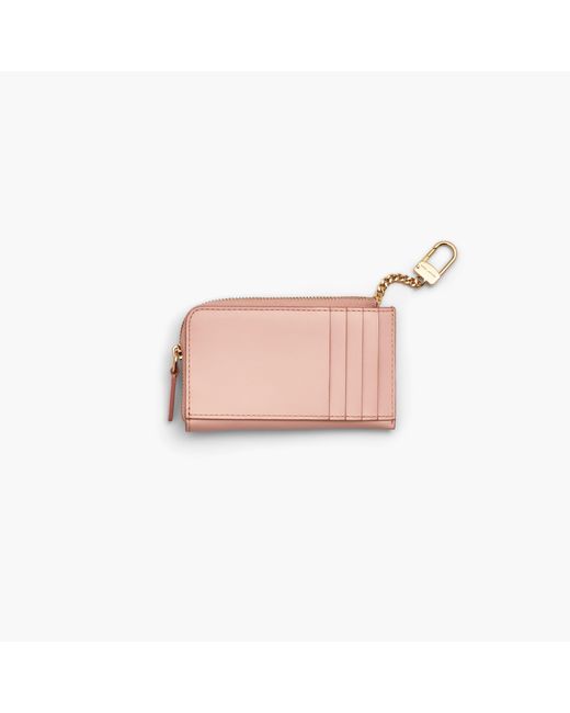 Marc Jacobs Pink The Leather J Marc Top Zip Multi Wallet