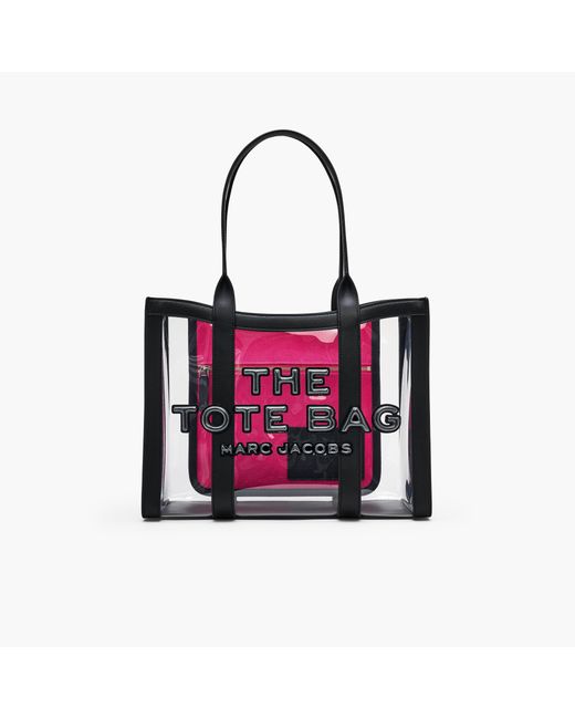 Marc Jacobs Red The Clear Medium Tote Bag