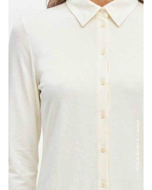 Marc O' Polo Regular Jersey Blouse in het White