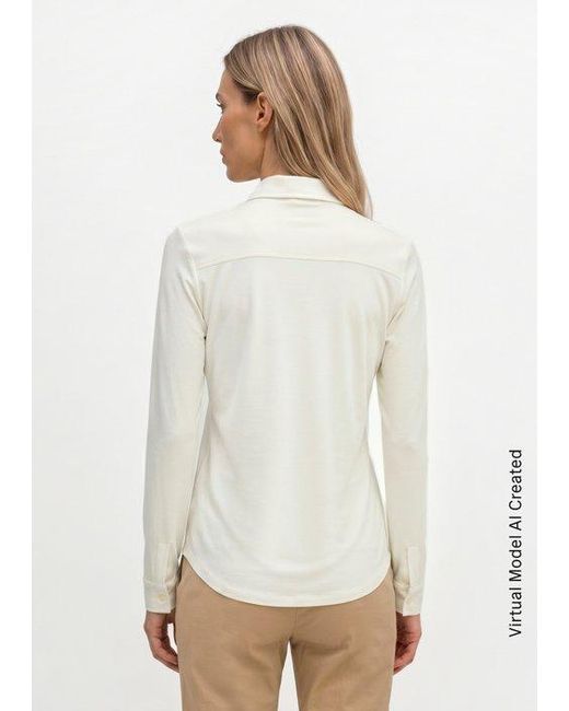 Marc O' Polo Regular Jersey Blouse in het White