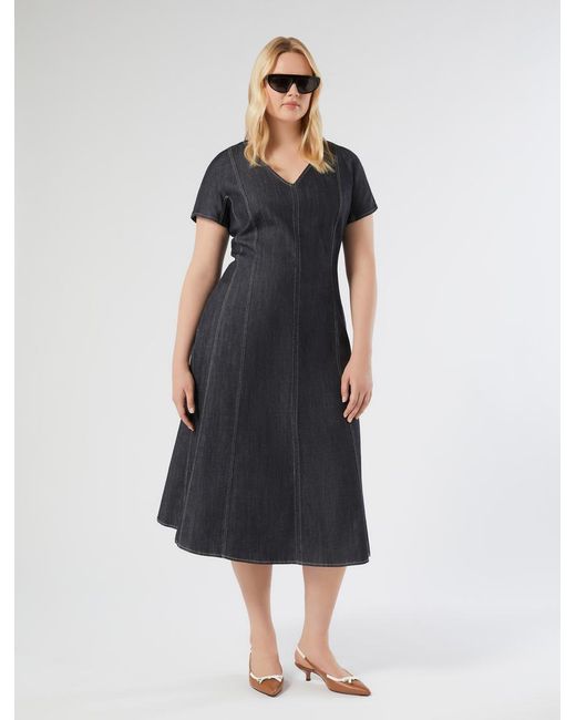 Marina Rinaldi Blue Kleid Aus Baumwolle