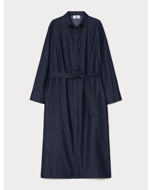 Marina Rinaldi Blue Leichtes Hemdblusenkleid Aus Denim