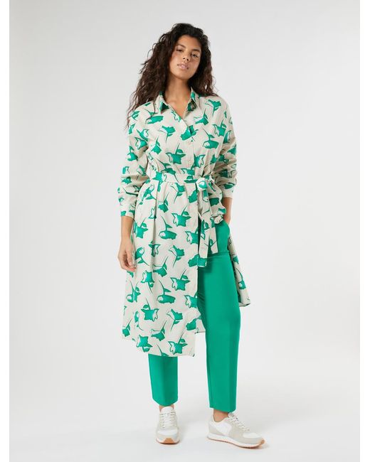 Robe-Chemise En Popeline De Coton Marina Rinaldi en coloris Green