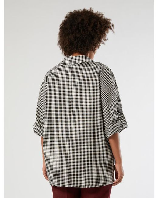 Polo En Toile De Coton Et Lin Marina Rinaldi en coloris Gray