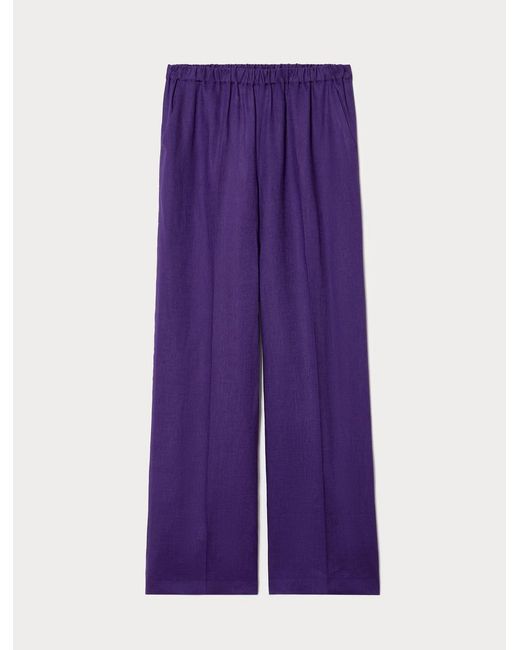 Pantalon En Toile De Lin Marina Rinaldi en coloris Purple