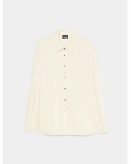 Marina Rinaldi White Hemdbluse Aus Leinen