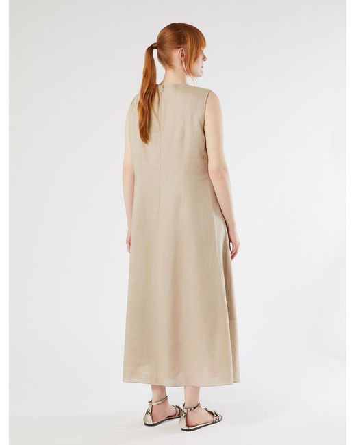 Robe En Lin Avec Broderie Marina Rinaldi en coloris Natural