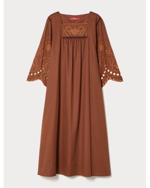 Robe En Satin De Coton Avec Broderie Marina Rinaldi en coloris Multicolor