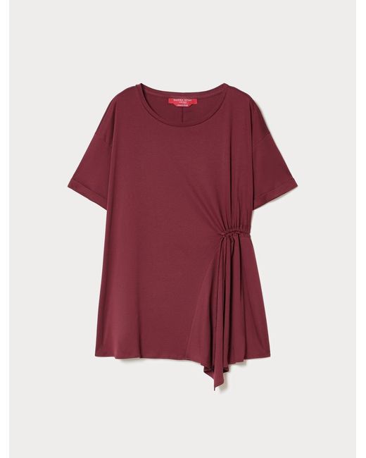 T-Shirt En Jersey Avec Fronces Marina Rinaldi en coloris Red
