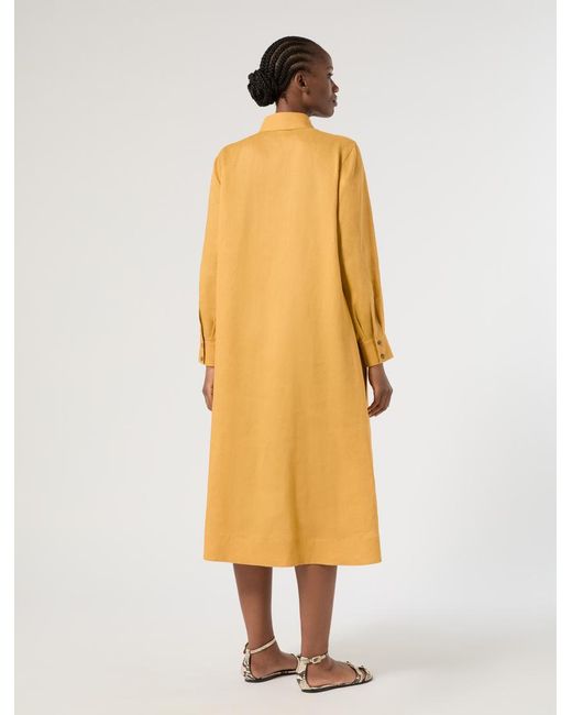 Robe-Chemise En Toile De Lin Marina Rinaldi en coloris Metallic
