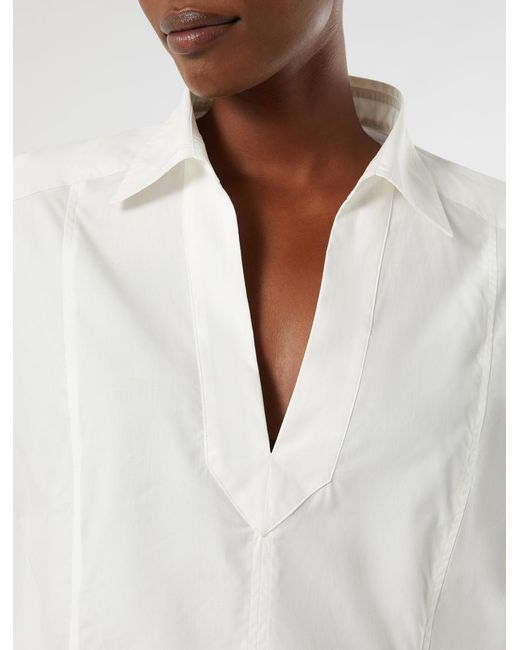 Robe En Popeline De Coton Marina Rinaldi en coloris White