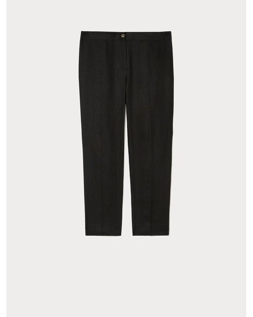Pantalon Coupe Slim En Pur Lin Marina Rinaldi en coloris Black