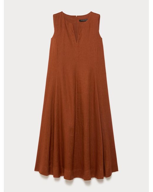 Robe En Toile De Lin Marina Rinaldi en coloris Brown