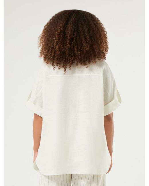 Veste Saharienne En Lin Marina Rinaldi en coloris White