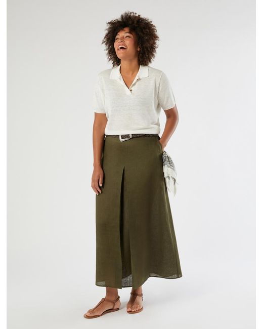 Jupe Évasée En Lin Marina Rinaldi en coloris Green