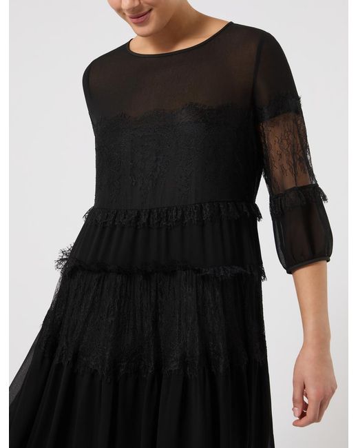 Marina Rinaldi Black Kleid Aus Georgette Und Spitze