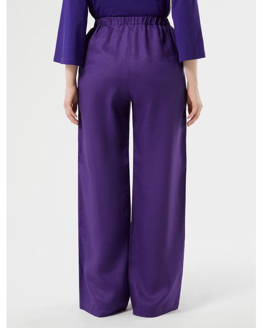 Pantalon En Toile De Lin Marina Rinaldi en coloris Purple