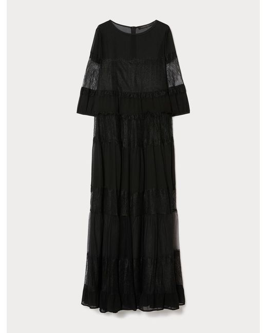 Marina Rinaldi Black Kleid Aus Georgette Und Spitze