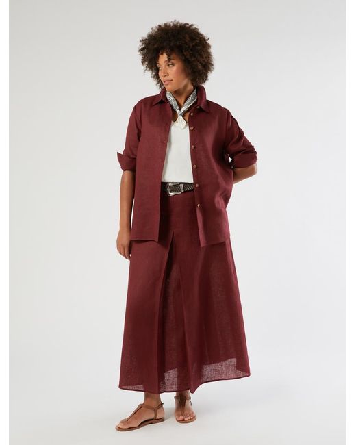 Chemise En Lin Marina Rinaldi en coloris Red