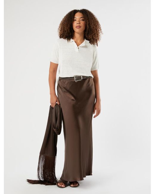 Pull Polo En Lin Et Coton Marina Rinaldi en coloris White