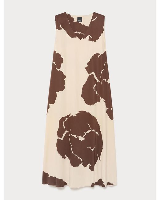 Marina Rinaldi Natural Kleid Aus Bedrucktem Viskose-Satin