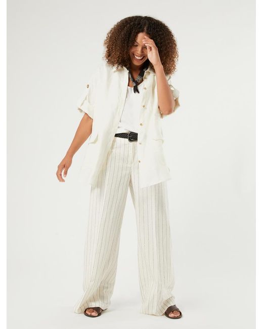 Veste Saharienne En Lin Marina Rinaldi en coloris White