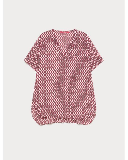 Chemisier En Viscose Imprimée Marina Rinaldi en coloris Red