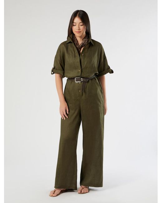 Combinaison En Lin Marina Rinaldi en coloris Green