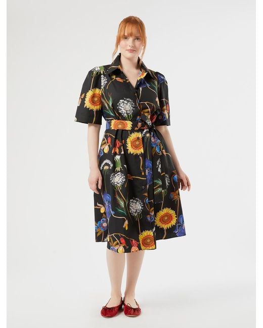 Marina Rinaldi Black Hemdblusenkleid Aus Popeline
