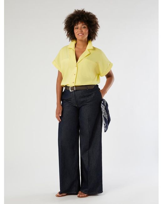 Chemisier En Coton Et Nylon Marina Rinaldi en coloris Yellow