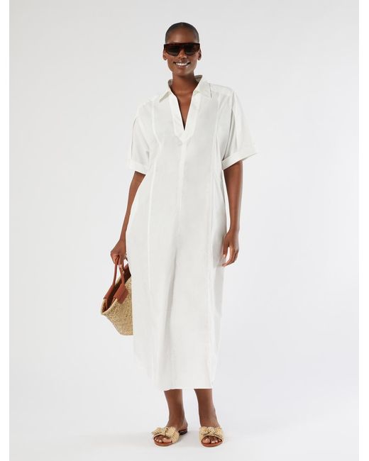 Robe En Popeline De Coton Marina Rinaldi en coloris White