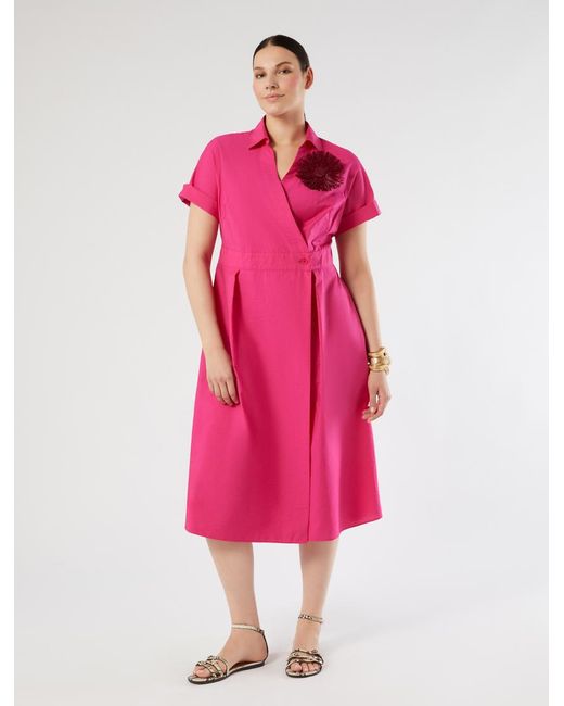 Robe En Toile De Coton Marina Rinaldi en coloris Pink