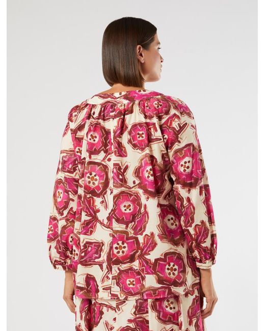 Chemisier En Popeline De Coton Marina Rinaldi en coloris Red