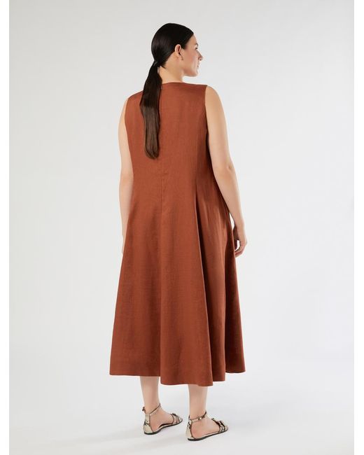Robe En Toile De Lin Marina Rinaldi en coloris Brown