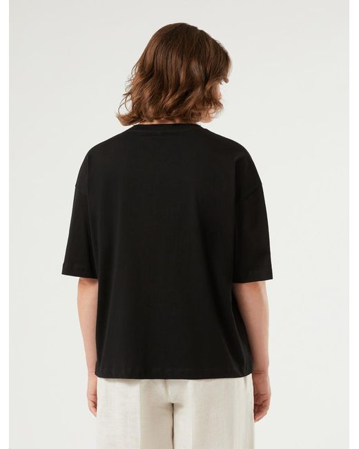 T-Shirt En Jersey De Coton Imprimé Marina Rinaldi en coloris Black