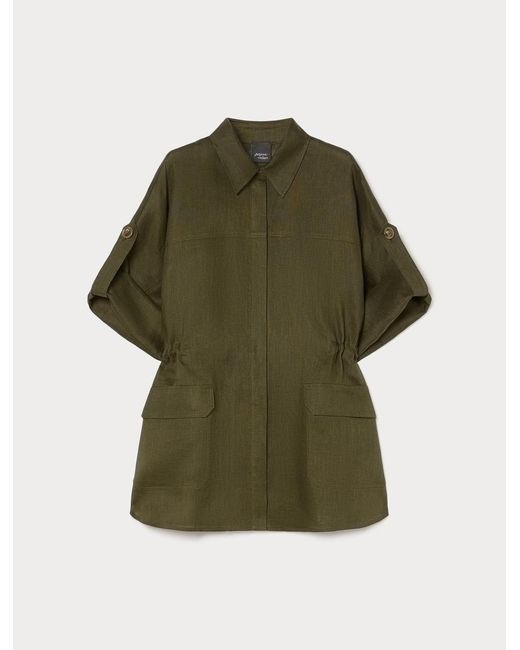 Veste Saharienne En Lin Marina Rinaldi en coloris Green