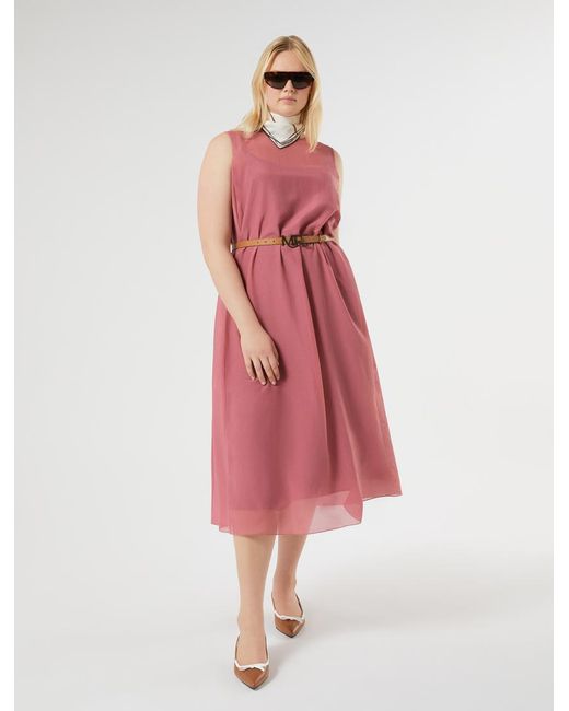 Robe En Voile De Coton Et Soie Marina Rinaldi en coloris Pink