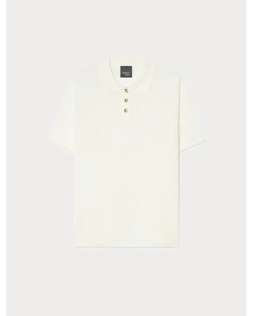 Pull Polo En Lin Et Coton Marina Rinaldi en coloris White
