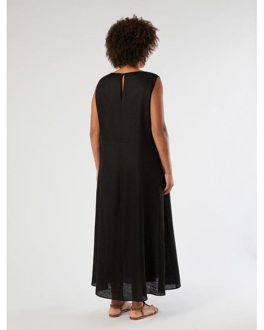Robe Longue En Lin Marina Rinaldi en coloris Black